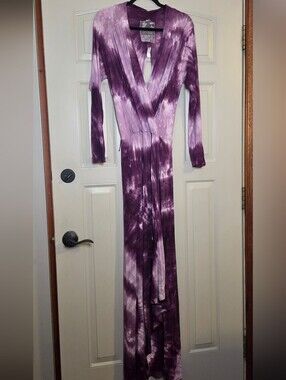 Young Fabulous & Broke Purple Tie-Dye Wrap Dress